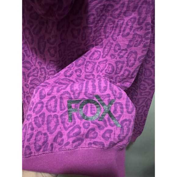 Fox Motor Sports Pink Cheetah Print Women’s Full Zip Sweater Size Medium HTF - Picture 7 of 7